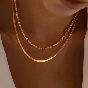 18K Gold Plated Double Layer necklace